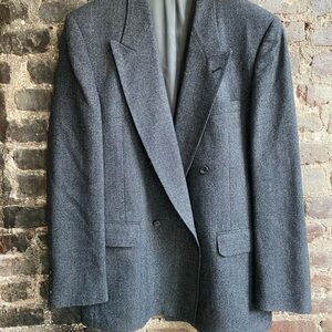 Evan Picone Charcoal Double-Breasted Blazer